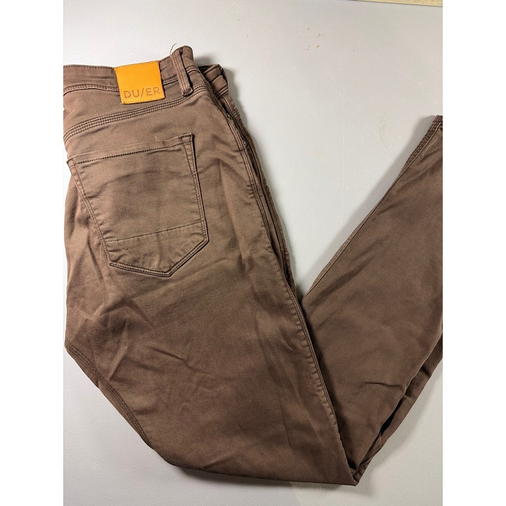 DU/ER‎ N2X Relaxed Taper Pants Mens 33x32 Brown Performance Casual MFNR1002